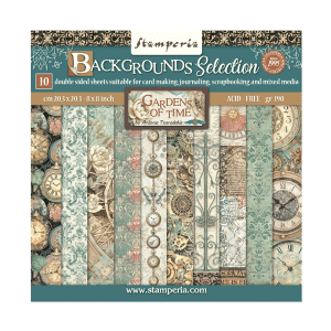 Sada 10ks oboustranných scrapbooking papírů - Gardens of Time Backgrounds