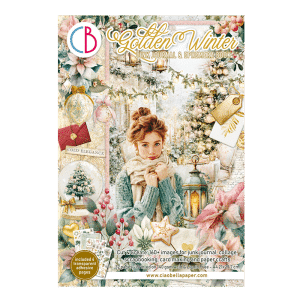 Kniha papírů a kartiček na junk journaling - Golden Winter (32 listů)