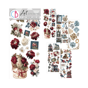 Sada 5ks průhledných samolepících archů - Bohemian Burgundy