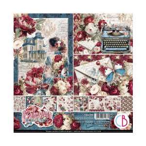 Sada 12ks oboustranných scrapbooking papírů - Bohemian Burgundy